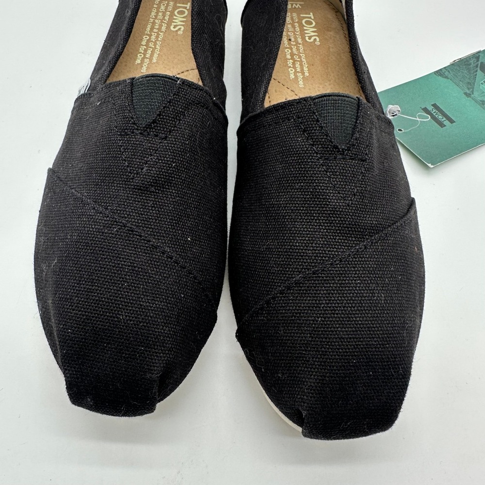 NWT TOMS Classic Alpargata Black Canvas Womens Slip On Shoes 8 - Picture 3 of 9